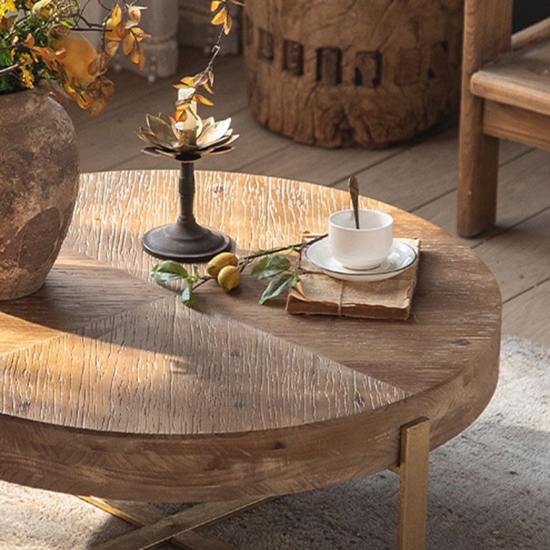 Solid Wood Coffee Table Block Natural Color Coffee Table for Living Room