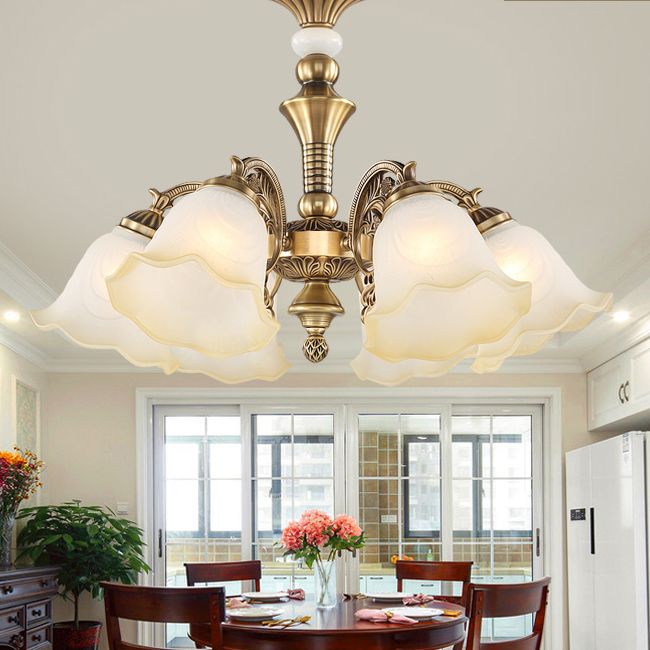 Bell-Shaped Pendant Lights Modern Glass Pendant Chandelier in Gold