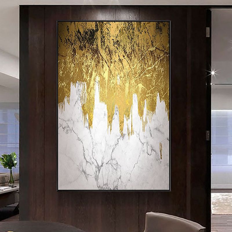 Abstract Canvas Art Glam Enchanting Marble and Foil Effect Wall Decor in Bright Color
