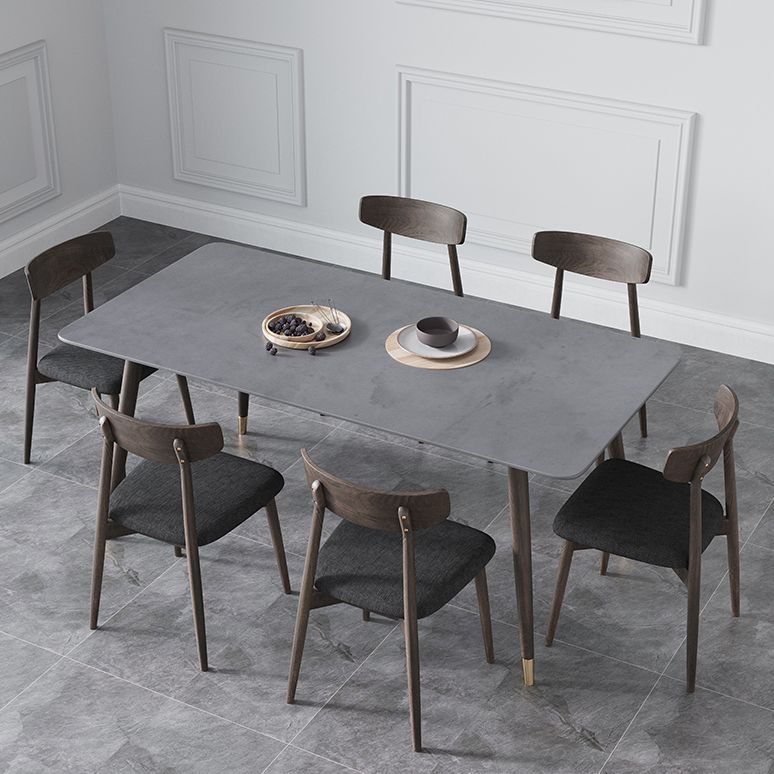 Table à manger de cuisine en pierre fritrée moderne