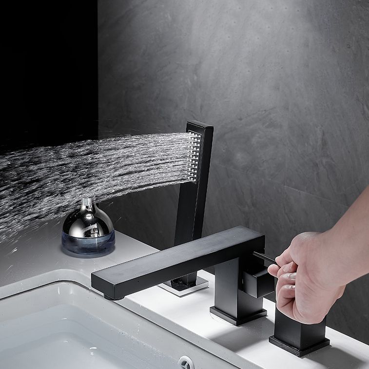Modern Wall Mounted Metal Tub Filler 3 Holes Swivel Tub Filler Trim