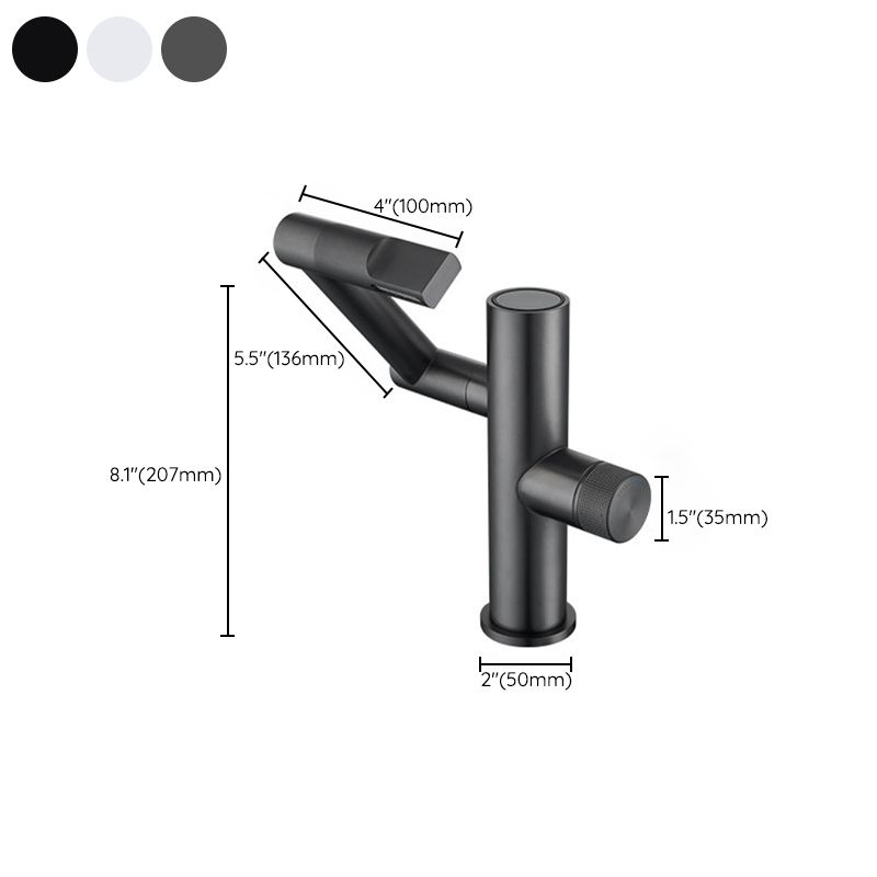 Modern Vessel Sink Faucet Solid Color Copper Centerset Lavatory Faucet for Bathroom