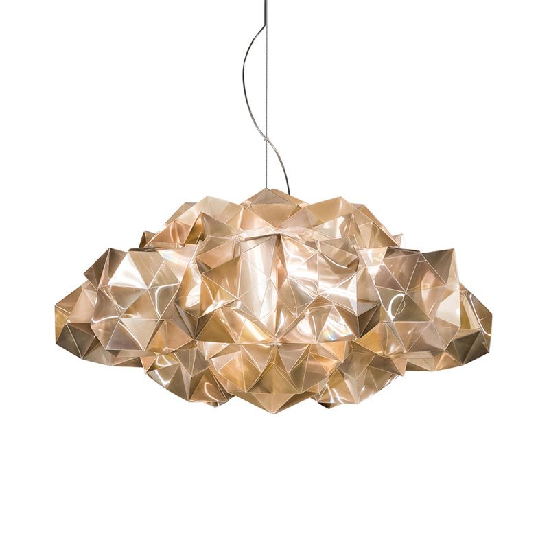 Gold/Clear Geometric Chandelier Light Fixture Modernism Acrylic 4 Lights Pendant Light Fixture