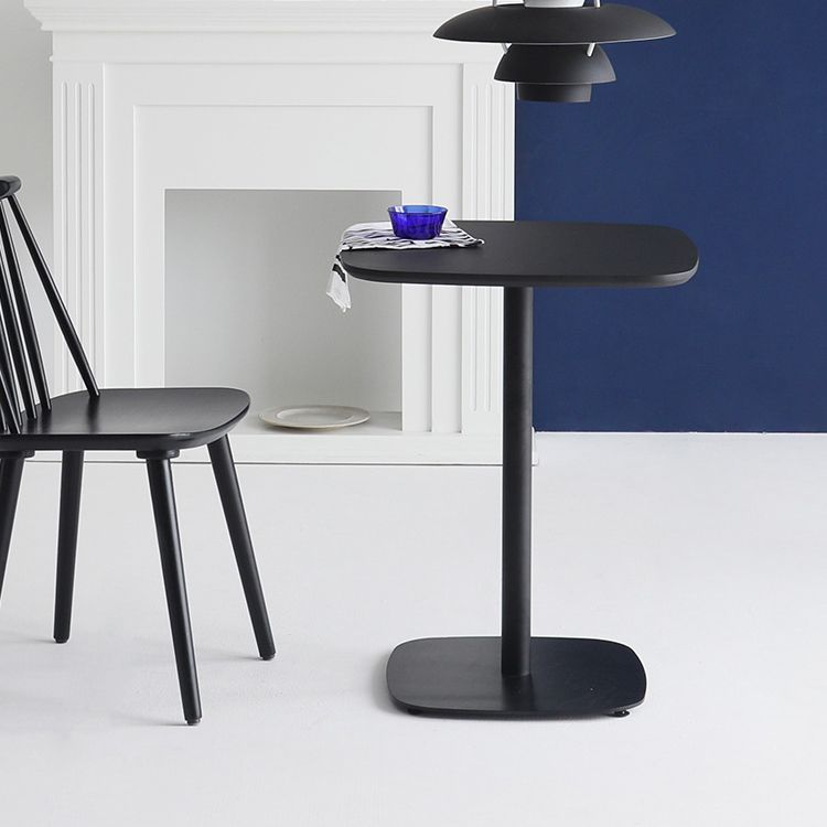 Metal Industrial Square Dining Table Manufactured wood Top Table with Pedestal Base