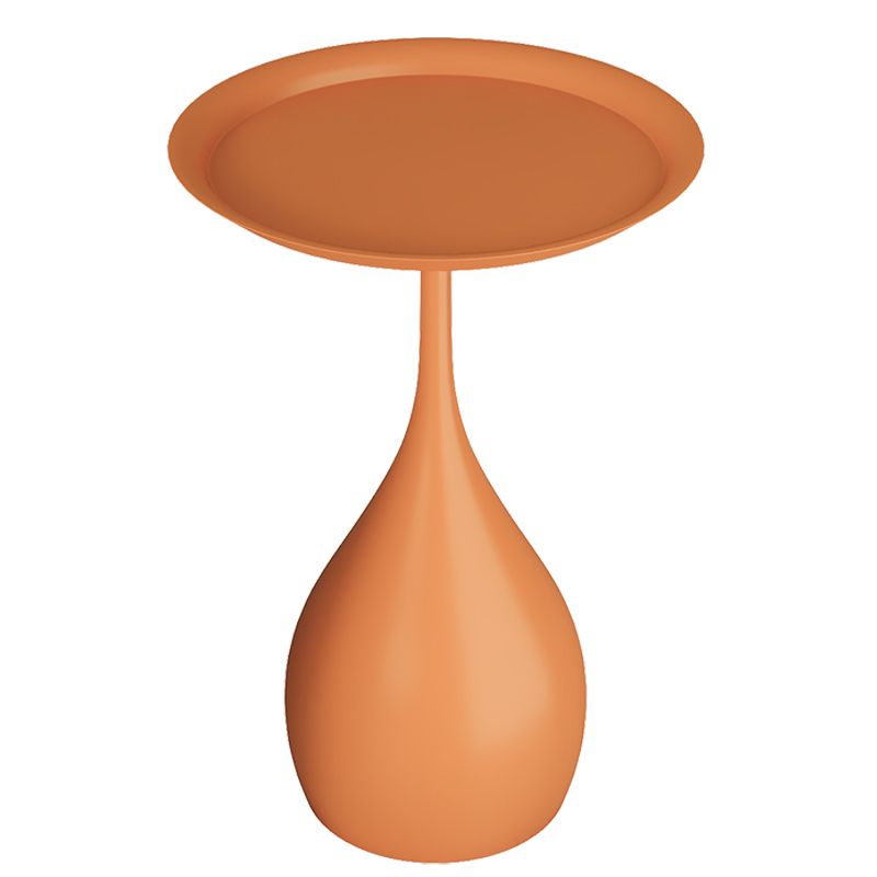 23.6" Tall Mid-Century Metal Round Tray Top Side Table Pedestal End Table