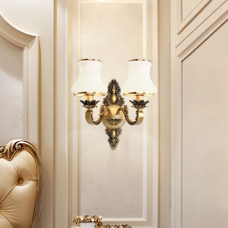 Nordic Style Vanity Light Geometry Shape Vanity Lamp with Glass Shade for Living Room