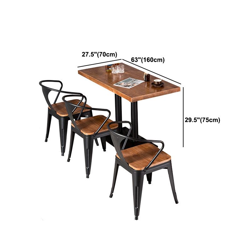 Modern Dinning Table with Brown Wood Dining Table for Kitchen