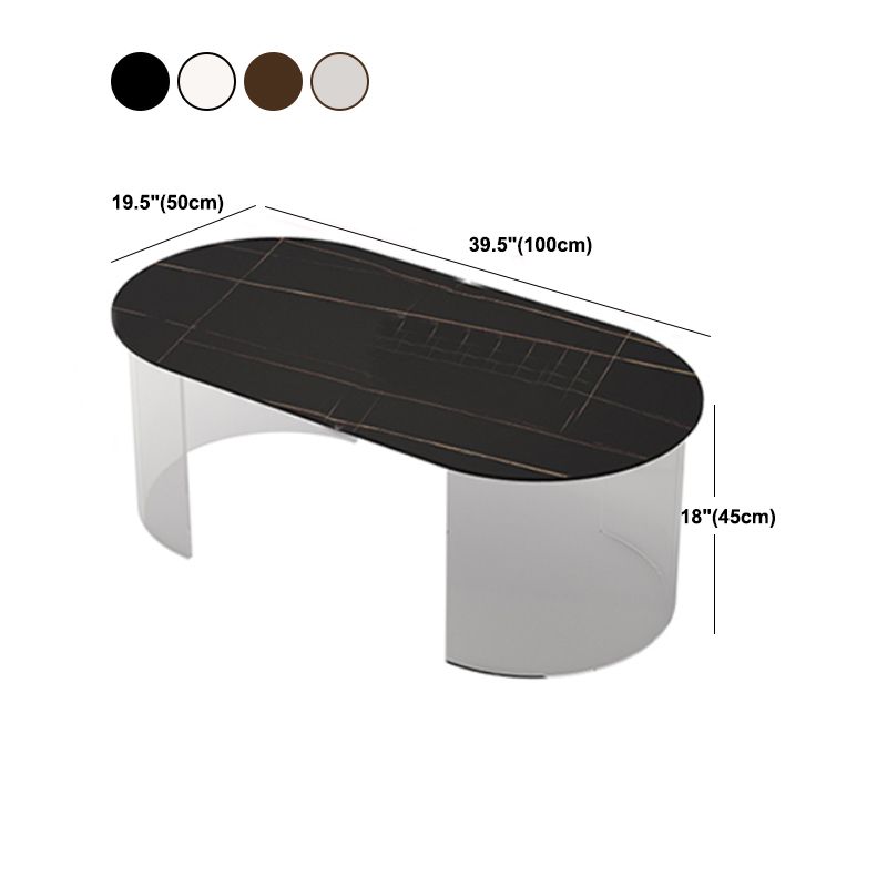 Modern Coffee Table 17.71" High Coffee Table with Acrylic 2 Legs