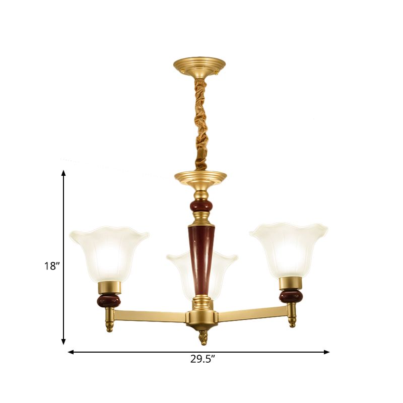 Lampadario in vetro glassati leggera stile rustico 3/6/8 luci soggiorno sospensione in oro