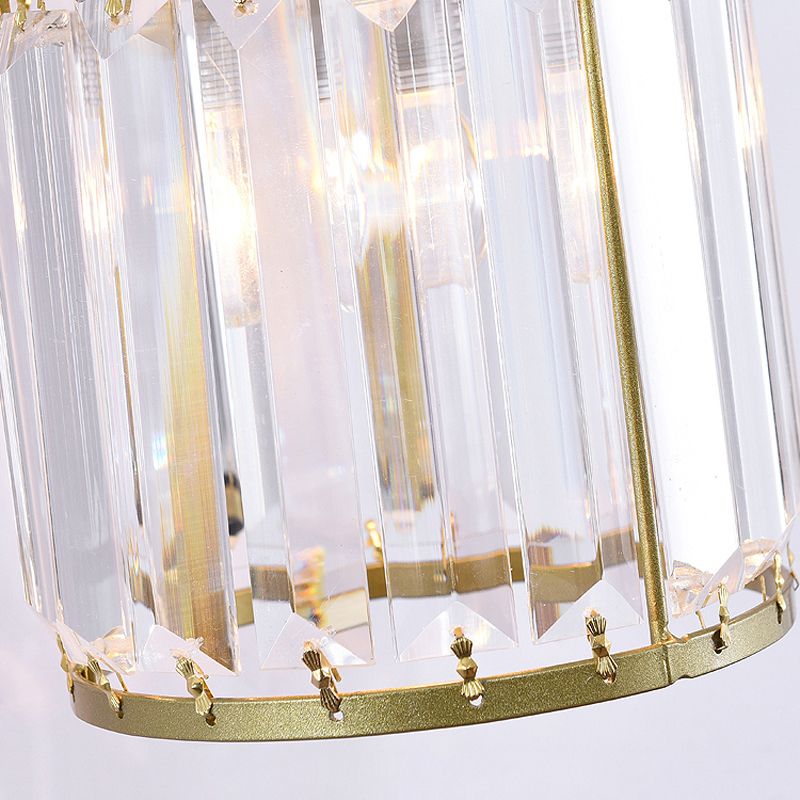 Crystal Half Cylinder Shape Wall Light Modern 1 Light Wall Light Sconce