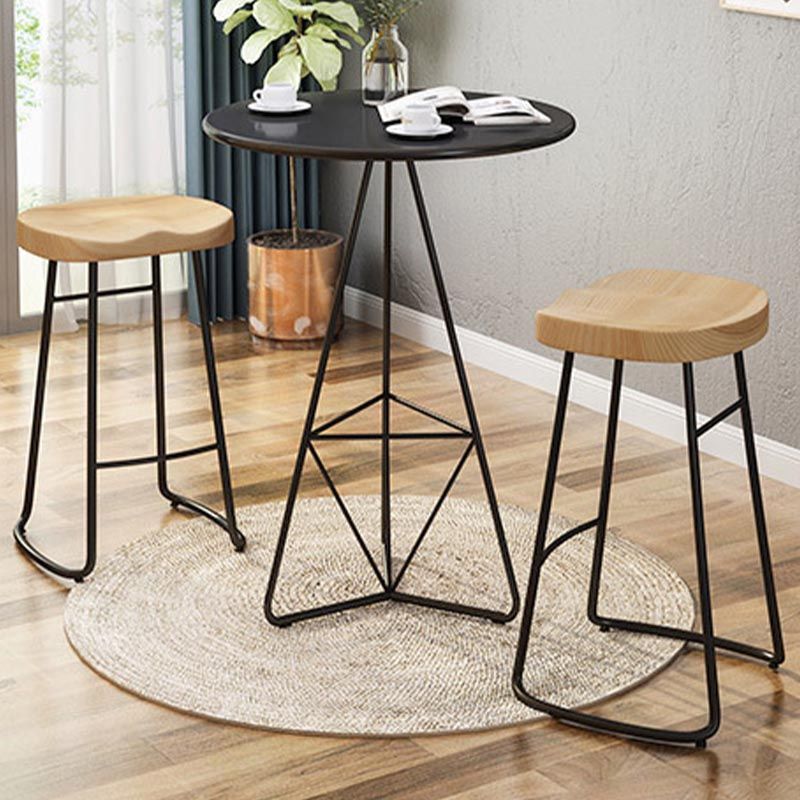 Modern Saddle Seat Bar-stool Solid Wood Counter Bar Stool for Home