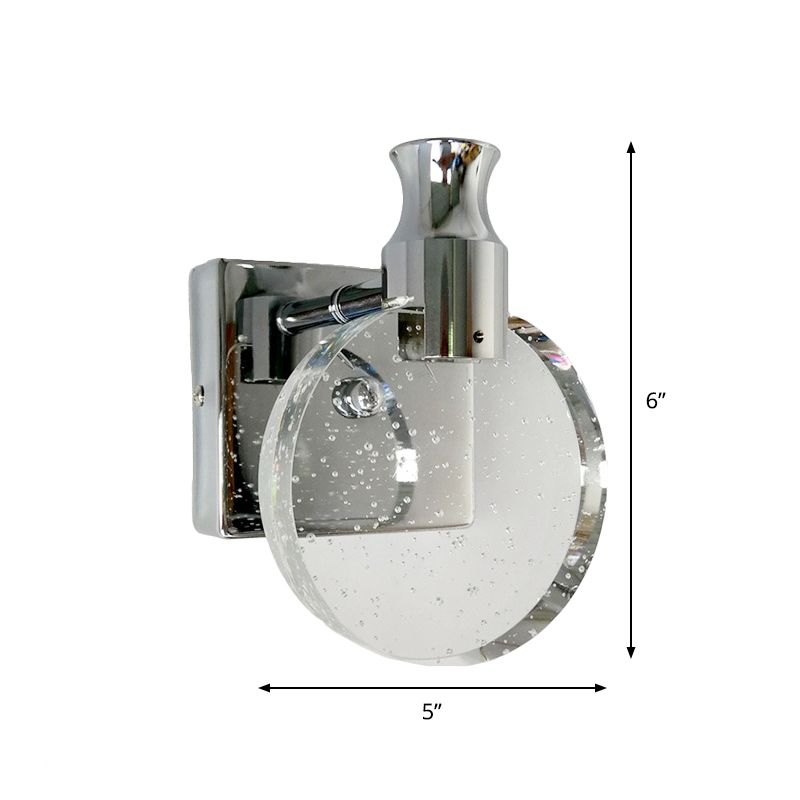 Éclairage d'applications de mur de cercle Crystal Crystal LED Mur de surface luminaire pour le salon en argent