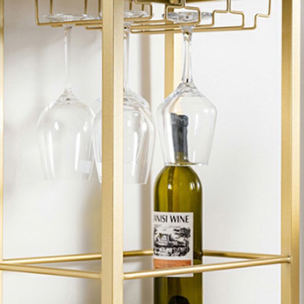 Stone Indoor Glam Bar Dining Table Gold Iron Double Pedestal Bistro Table with Drawer