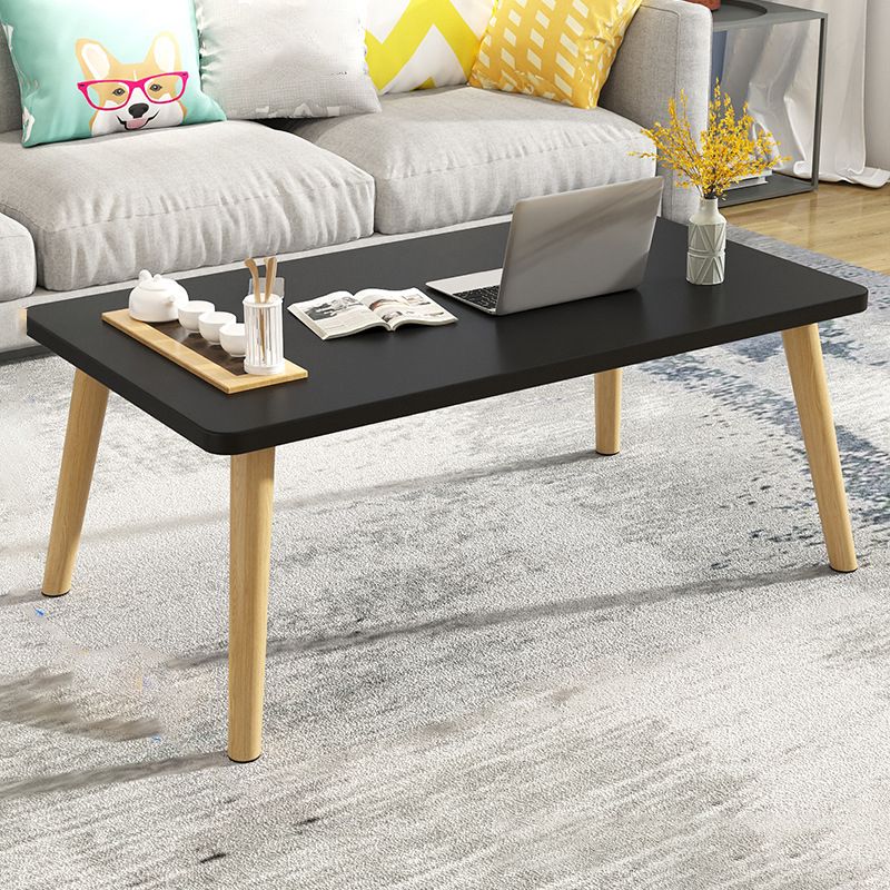 16.5"Tall 4 Legs Natural/ White Rectangular Wooden Table Top Coffee Table