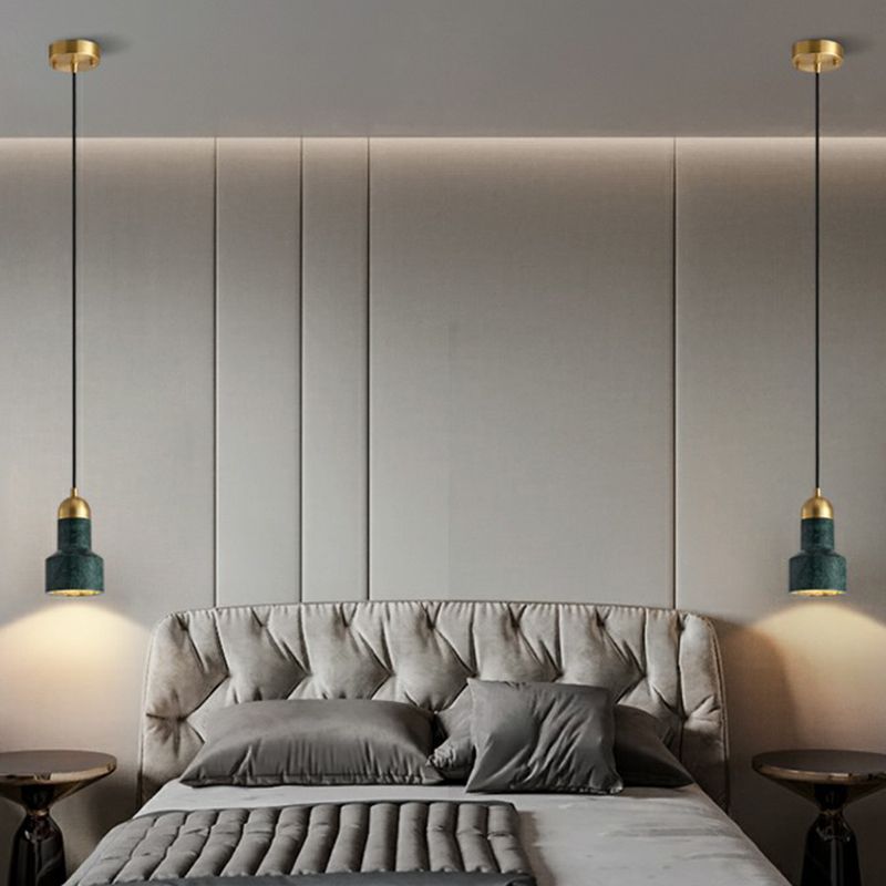 Marble Grenade Down Lighting Pendant Postmodern Single-Bulb Ceiling Hang Lamp over Table