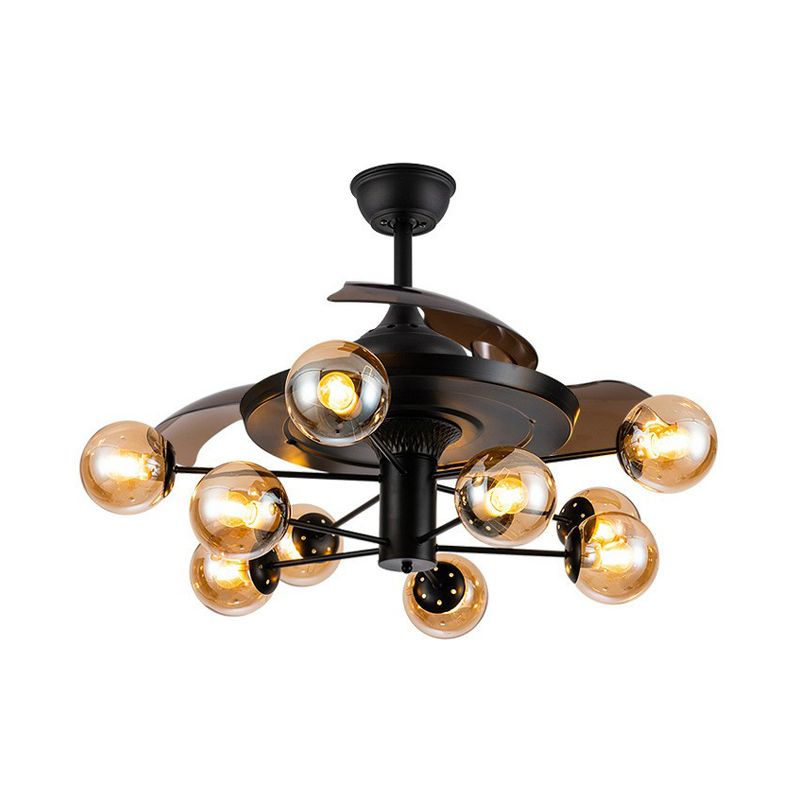 42 "breites Sputnik Wohnzimmer Deckenventilator Leuchtmetall LED Modernismus Halbflush-Halterung mit 4 Klingen
