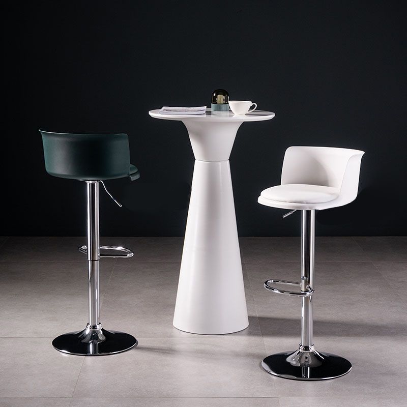 Scandinavian Adjustable Height Barstool Faux Leather Swivel Bar Stools