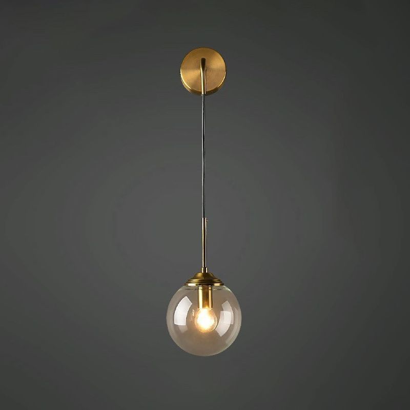 Spherical Wall Sconce Lighting Modern Style Glass 1 Light Wall Mounted Light