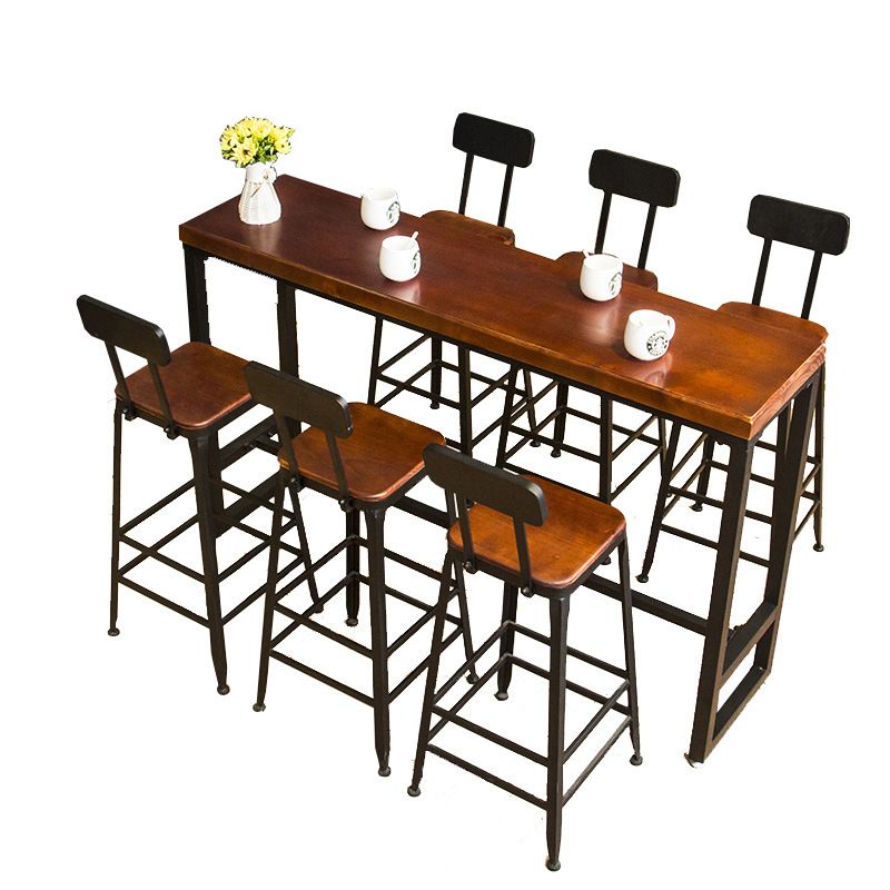 Armless Dining Stools Contemporary Metal Bar Stools with Footrest