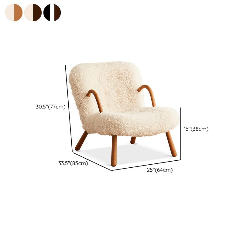 Contemporary Accent Armchair in Solid Wood Frame with Tight Back