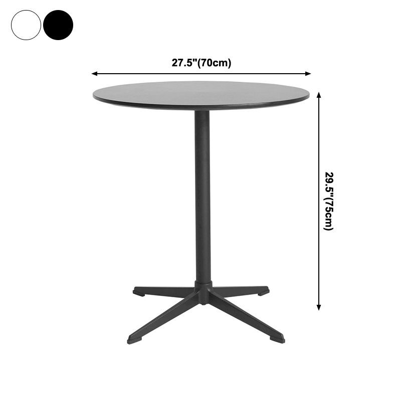 Industrial Wood Dining Table Pedestal Dining Table with Metal Base for Home Use