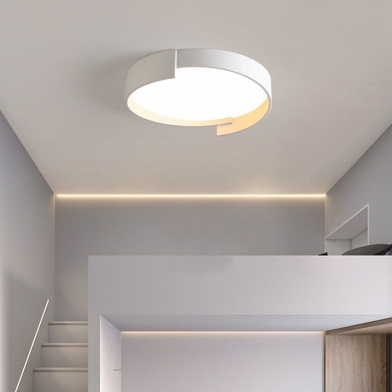 Modern Simplicity LED Ceiling Fixture Iron Circular Flush Mount with Acrylic Shade