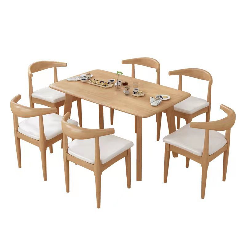 Solid Wood Dining Room Table Rectangle Dining Table for Kitchen