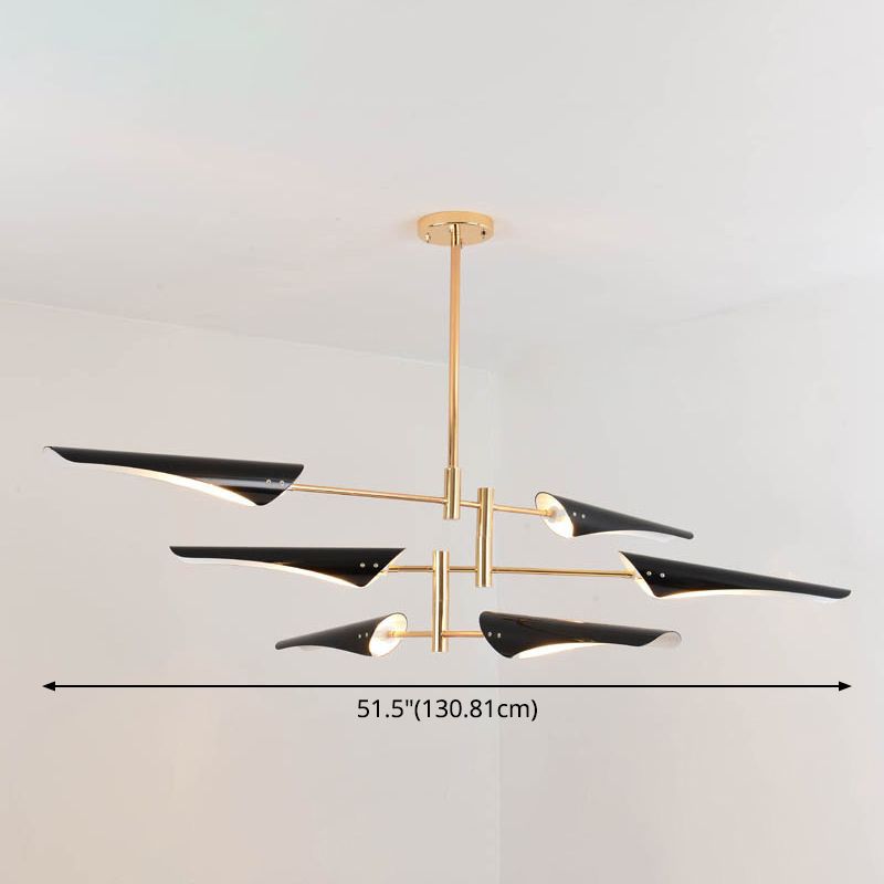 Black Hanging Lighting Fixtures Modern Metal Linear Pendant Lighting