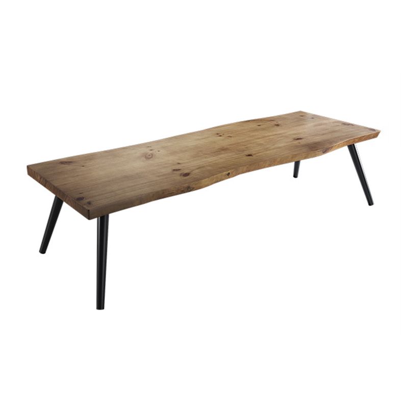 Rectángulo 4 patas Mesa de comedor industrial Mada de madera maciza Mesa de comedor fija