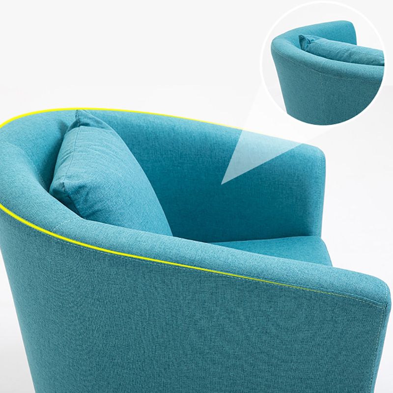 Contemporary Basic Four Legs Armchair Arms Included Barrel Accent Chair