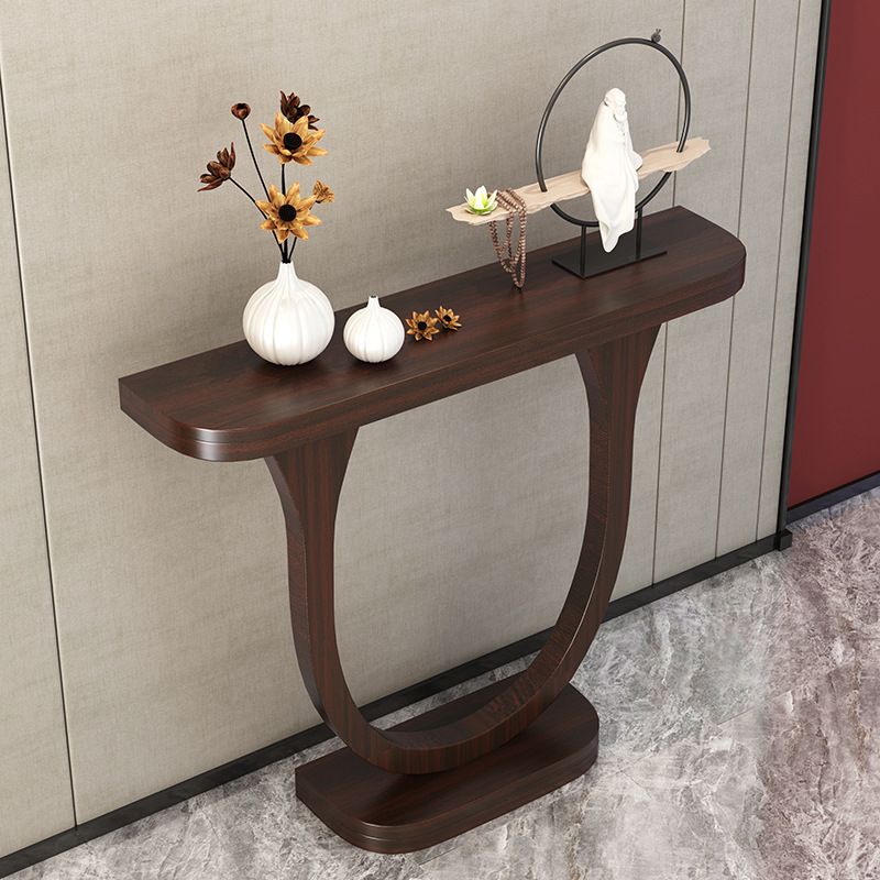 Solid Wood Half Moon Console Table 33.46" Tall 1-shelf Accent Table