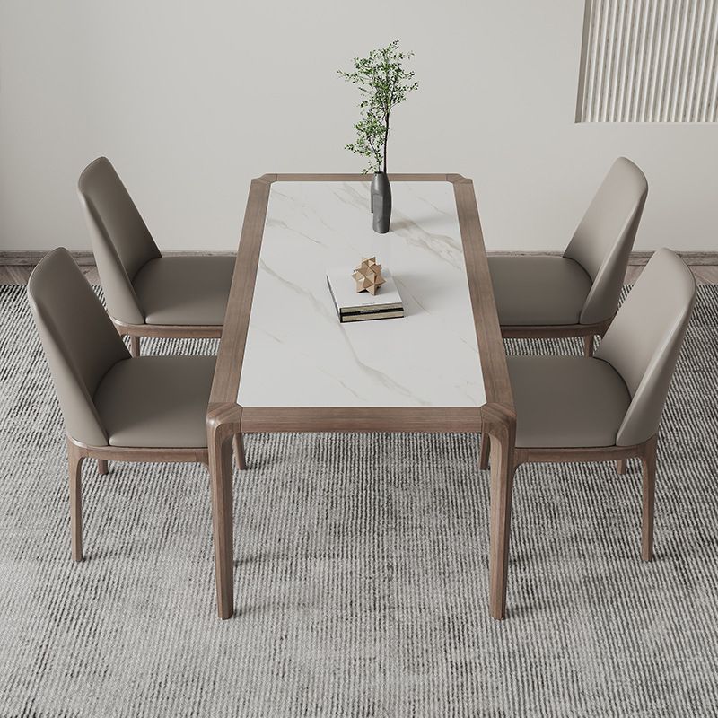 Modern Sintered Stone Top Dining Set Rectangle 1/2/3/5/7 Pieces Dining Room Table Set