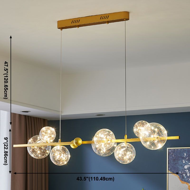 Luci dell'isola sospesa in vetro a bolle semplicità leggero per sala da pranzo