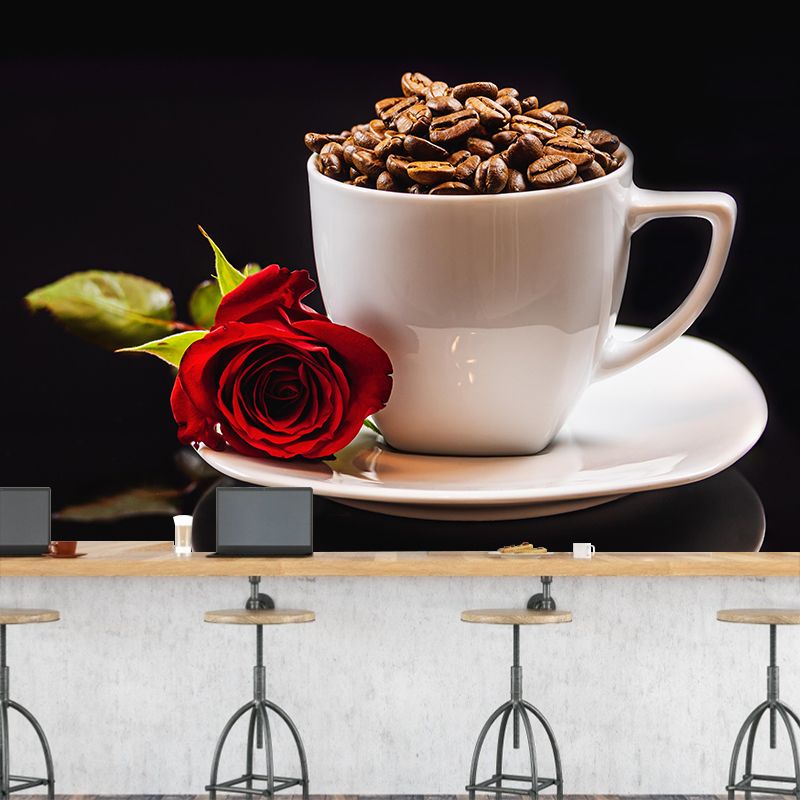 Simplicity Coffee Beans Mural Modern Decorative Mildew Resistant for Decoration