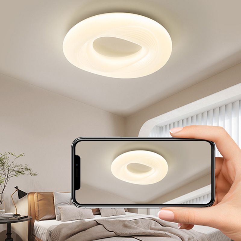 Modern LED Flush Round in White Iron and Acrylic Ceiling Flush Lighting