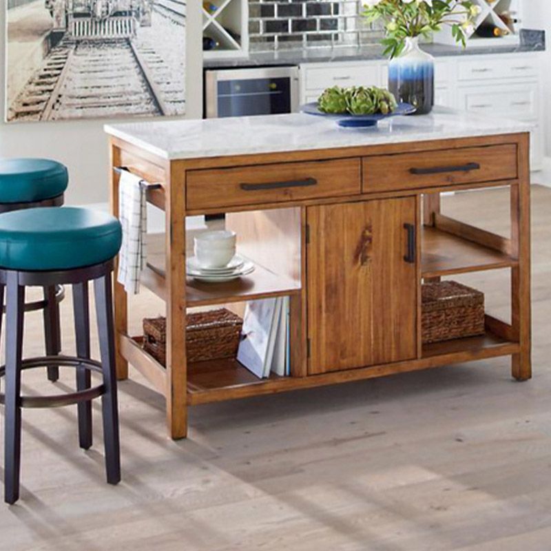 Modern Kitchen Island Table with Storage Cabinet Home Dining Kitchen Island