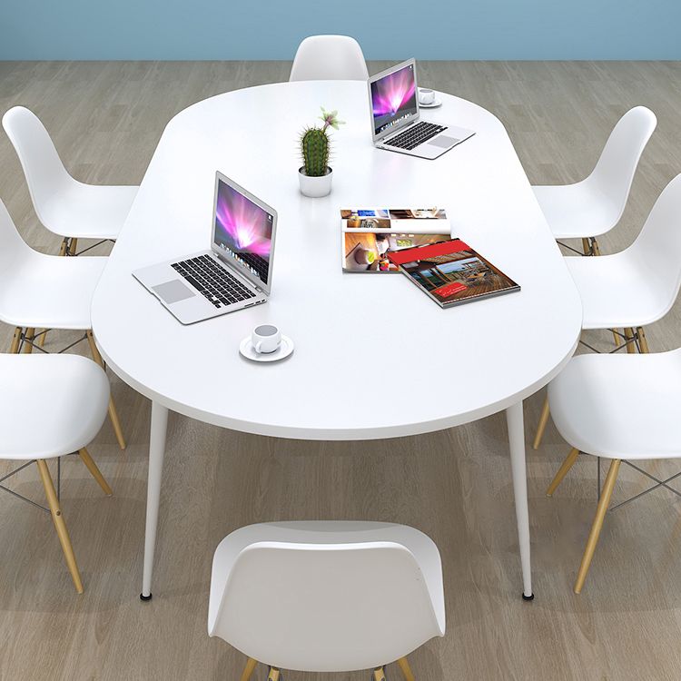 Modern Oval Home Bedroom Desk Office Artificial Wood Writing Desk