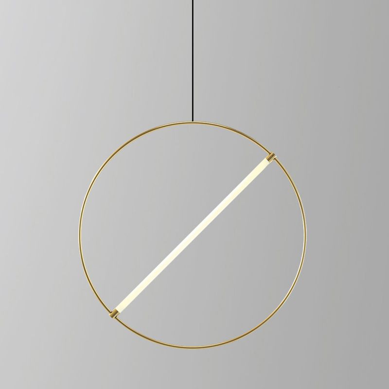 Contemporary Acrylic Pendant Light Fixture 1-Light Circle Hanging Ceiling Light