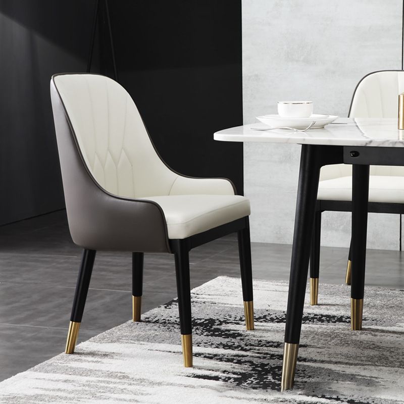Glam Kitchen Dining Chairs Faux Leather Side Chairs for Kitchen