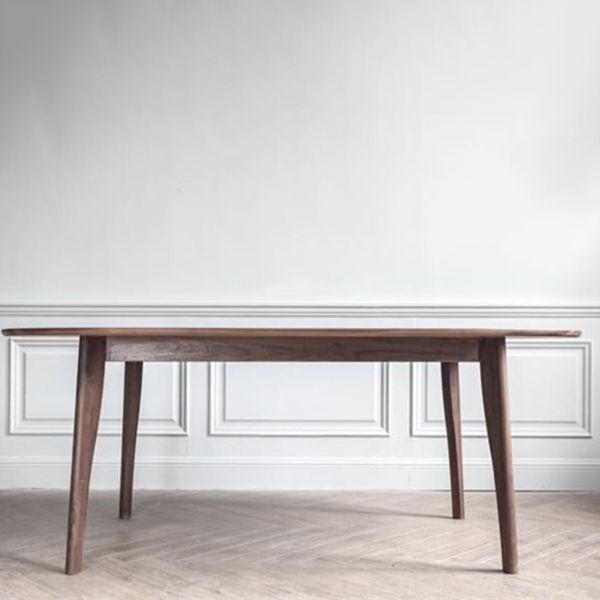 Simple Style Dining Table Solid Wood Oval 4 Legs Base Table for Kitchen and Home