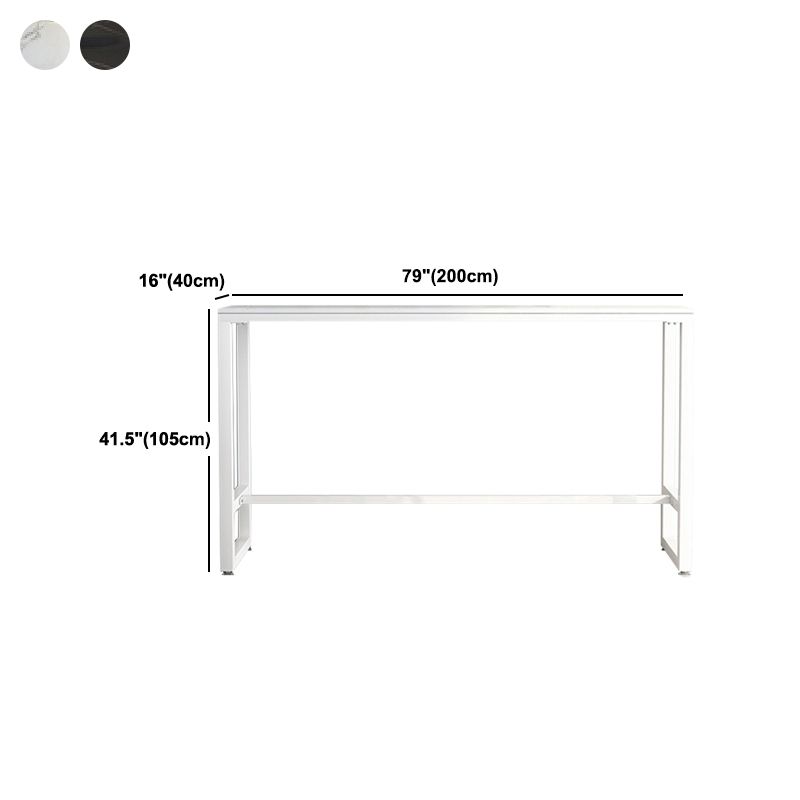 Modern Rectangle Bar Counter Table Stone Bar Counter Table with Metal Legs