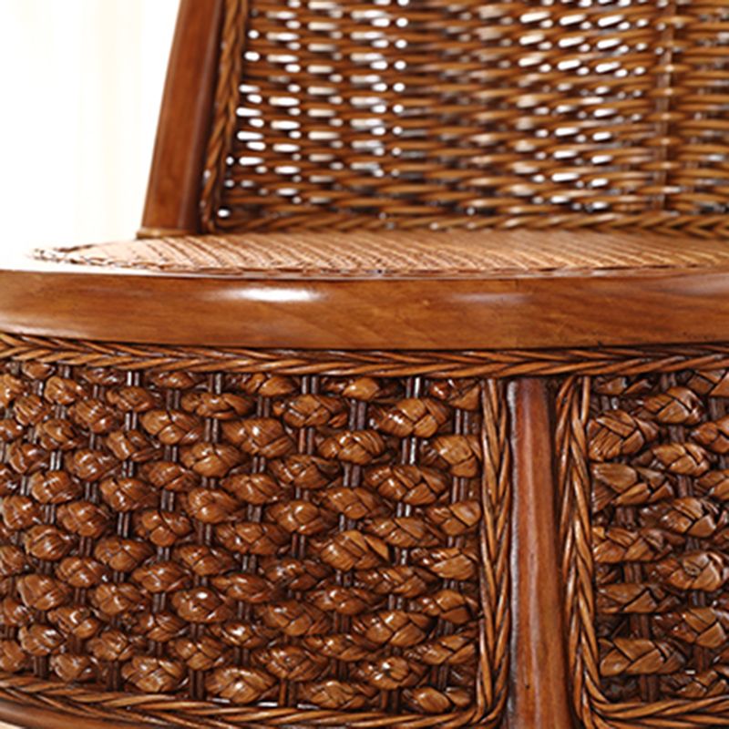 Rattan Armless Chair 19.68" L x 19.68" W Basic Four Leg Chair for Living Room