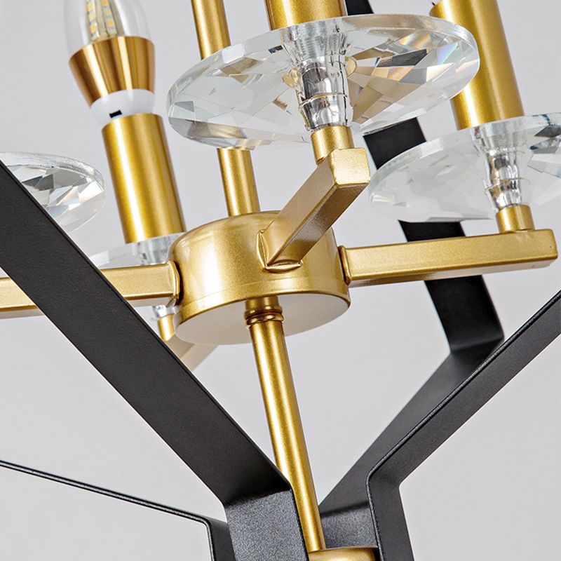 Chandelier géométrique Metal industriel 4 lumières Pendant le lustre pour salle à manger