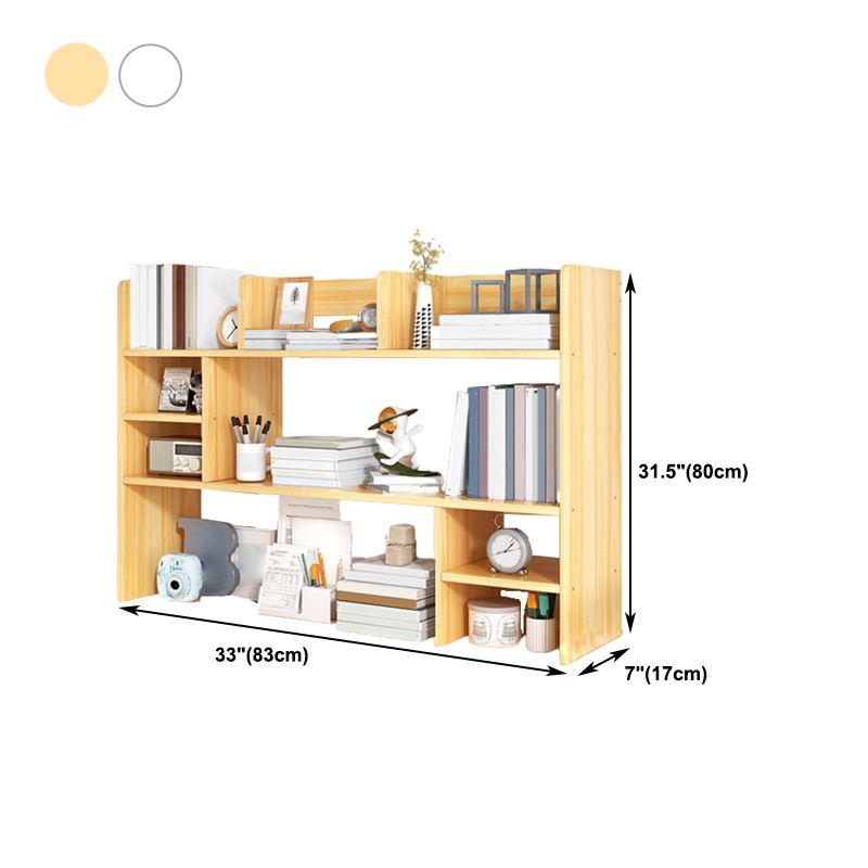 Modern Standard Wooden Bookcase Open Back Bookshelf for Living Room