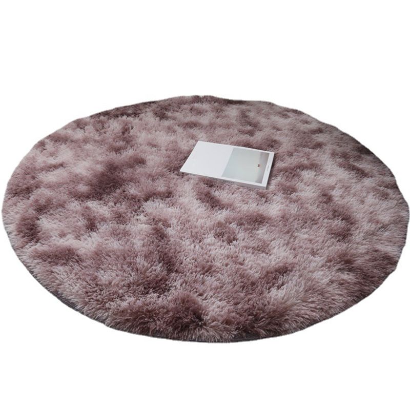 Runde dunkle Farbe Moderner Indoor-Teppich Polyester Massivte Teppich Anti-Rutsch-Backing Teppich für die Heimdekoration