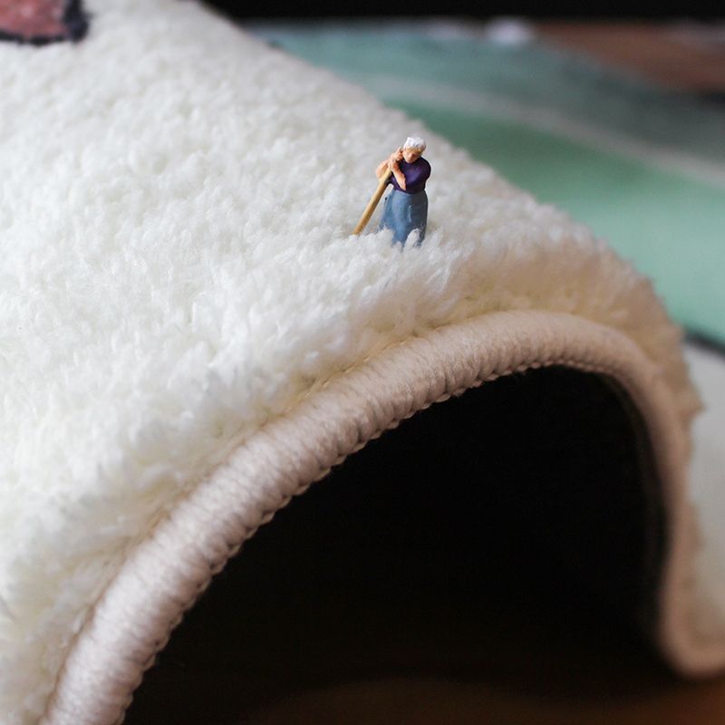 Trendy Color Block Rug Polyester Indoor Rug Non-Slip Backing Carpet for Living Room