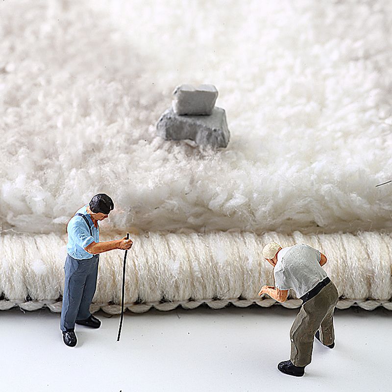 Modern Stripe Pattern Rug Grey Polyester Arae Carpet Non-Slip Area Rug for Bedroom