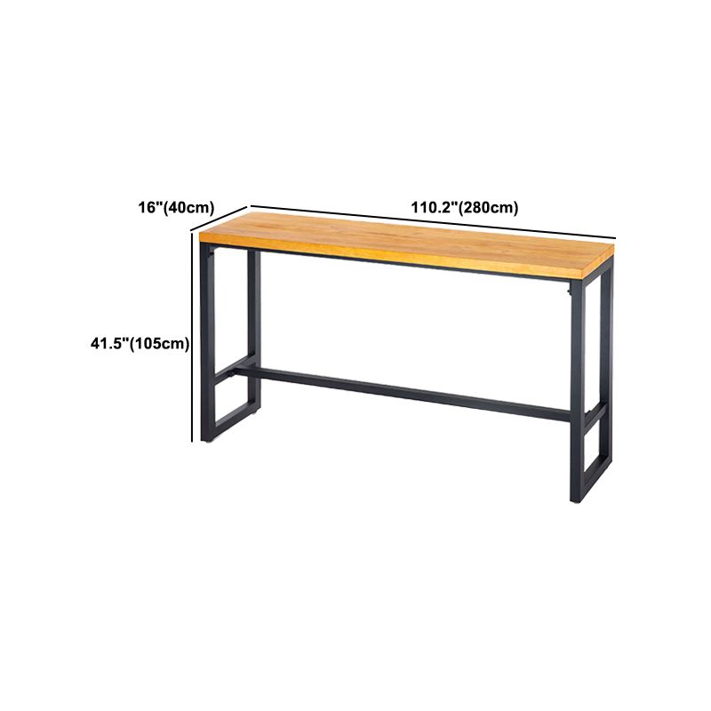 1/4/7/9 Pieces Industrial Iron Bar Table Set Rectangle Pine Wood Bistro Set with Footrest