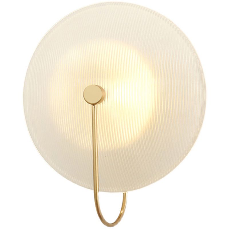 Round Sconce Light Fixtures Modern 1-Light Wall Mounted Lamp with Grass Shade