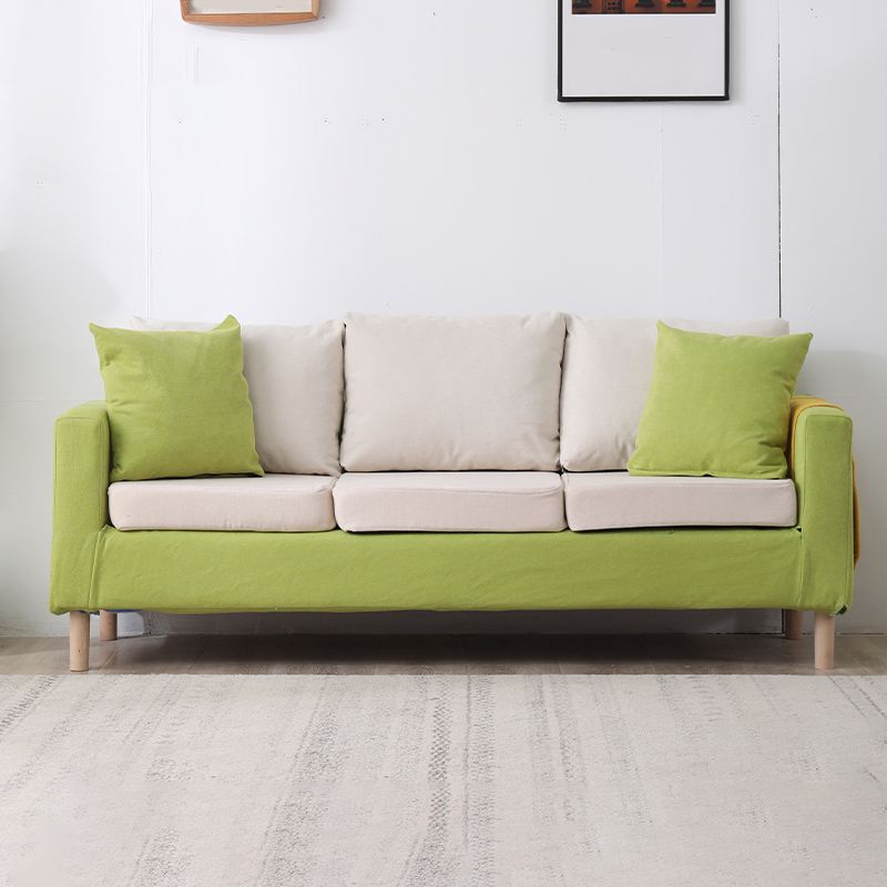 Modern Square Arm Standard Sofa Wooden Settee for Living Room